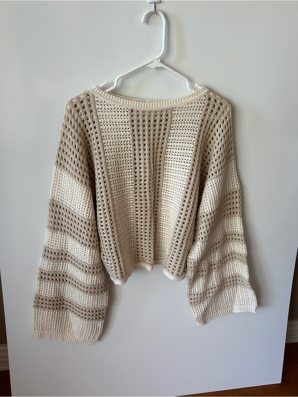a new day Cream and Beige Crochet Crewneck Sweater
BXZ